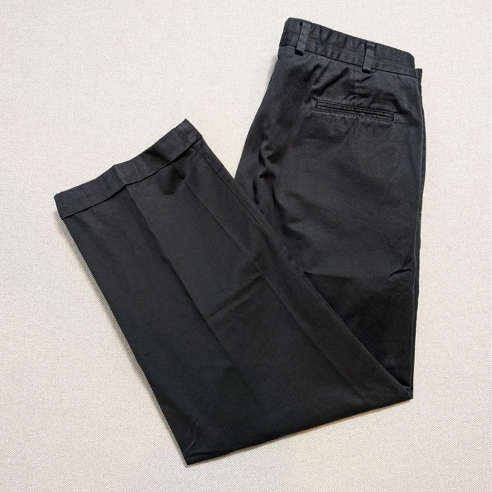 BILLS KHAKIS M1P Black Pleated Chinos Pants Mens W40 L30 Made in USA Cotton Dict
